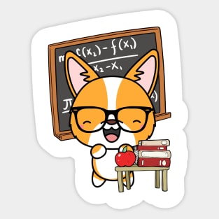 Funny Corgi is teaching Sticker